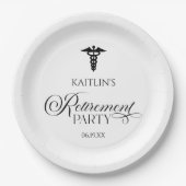 Elegantes medizinisches Caduceus Renten Party Pappteller (Vorderseite)