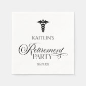 Elegantes medizinisches Caduceus Renten Party Serviette (Vorderseite)