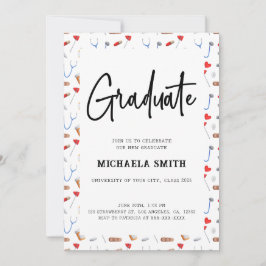 Elegantes medizinisches Muster Abschluss Foto Einladung