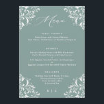 Elegantes Meeresgrün Vintage Hochzeitsmenü Menükarte<br><div class="desc">Elegantes "Deep Sea Green Wedding Menu": Dieses Meeresgrün ist eine tiefblaue grüne Farbe. Dieses luxuriöse Hochzeitsmenü eignet sich perfekt für eine elegante,  klassische Hochzeit. Es verfügt über eine Vintage verzierte Grenze auf einem grünen Hintergrund,  gepaart mit moderner und eleganter Kalligraphie. Alle passenden Produkte finden Sie unten.</div>