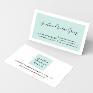 Elegantes Meeresschaum-Aqua-Schrift Professional Visitenkarte