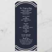Elegantes Meeresthema Hochzeitsprogramm in Navy un Programm (Rückseite)