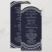 Elegantes Meeresthema Hochzeitsprogramm in Navy un Programm (Vorne/Hinten)