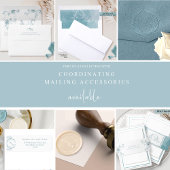 Elegantes Meerglas Wasserfarbe, Hochzeit Einladungsbanderole