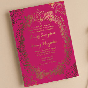 Elegantes Mehndi Echtgold Folieneinladung