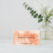 Elegantes mehrfarbiges ockerfarbenes Aquarellgemäl Visitenkarte (Stehend Vorderseite)