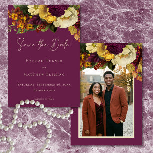 Elegantes, melancholisches Juwel, vintage-florales Save The Date