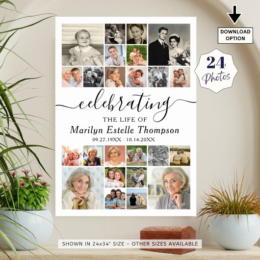 Elegantes Memorial 24 Foto zum Leben Poster