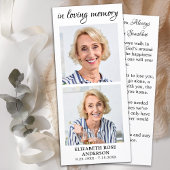 Elegantes Memorial 2 Foto Beerdigungskarte Menükarte