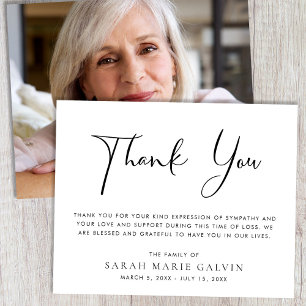 Elegantes Memorial Beerdigung Foto Danke Karte