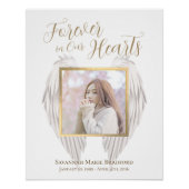 Elegantes Memorial Forever in unserem Herz-Foto Poster (Vorderseite)