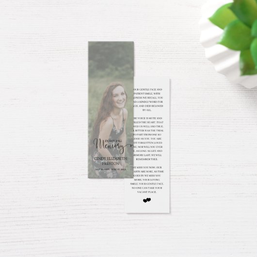 Elegantes Memorial Foto Beerdigung Gedicht Lesezei (Schreibtisch)