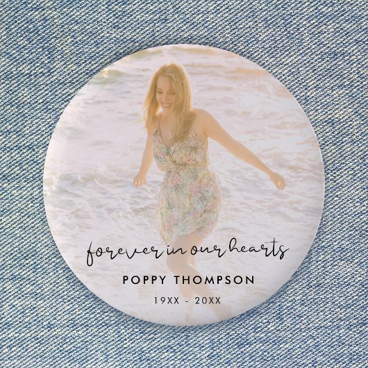 Elegantes Memorial Foto Chic Beerdigung Gefallen T Button