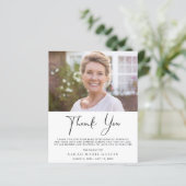 Elegantes Memorial-Foto Dankeschön-Karte (Stehend Vorderseite)