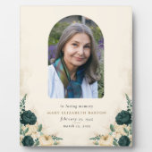 Elegantes Memorial Foto floral Fotoplatte (Vorderseite)