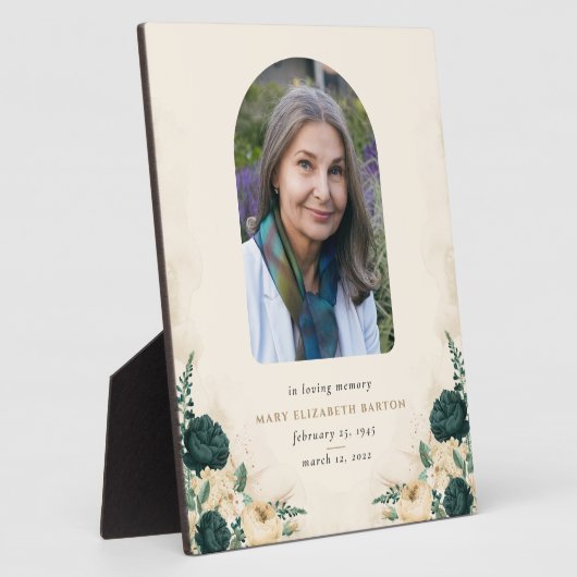 Elegantes Memorial Foto floral Fotoplatte (Seite)