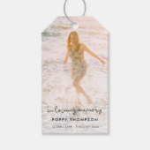 Elegantes Memorial Foto Love Memory Beerdigung Gef Geschenkanhänger (Vorderseite)