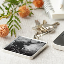 Elegantes Memorial-Foto | Summe und Vater Schlüsselanhänger