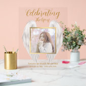 Elegantes Memorial Service Wings Foto Acrylschild (Hochzeit)