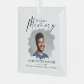 Elegantes Memory-Foto Ornament Aus Glas (Vorderseite links)