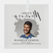 Elegantes Memory-Foto Ornament Aus Glas (Rückseite)