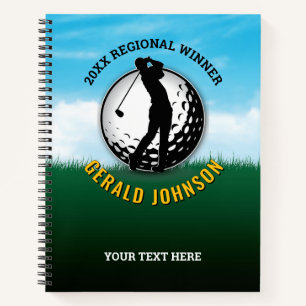 Elegantes Men Golf Monogram Design Notizblock