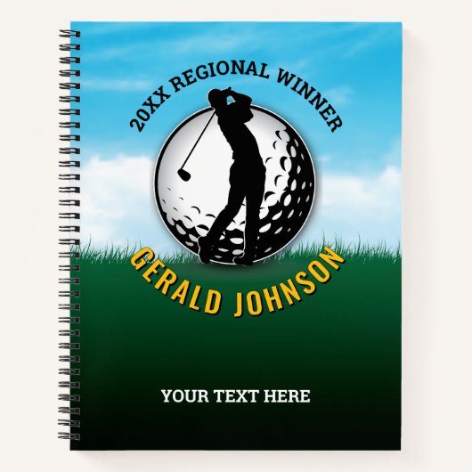 Elegantes Men Golf Monogram Design Notizblock (Vorderseite)