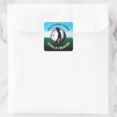 Elegantes Men Golf Monogram Design Quadratischer Aufkleber (Tasche)