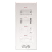 Elegantes Menü auf der Gold Stripe Hair Salon (Hinten)