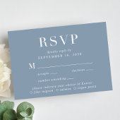 Elegantes Menü Auswahl Dusty Blue Wedding RSVP