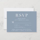 Elegantes Menü Auswahl Dusty Blue Wedding RSVP Karte (Vorderseite)