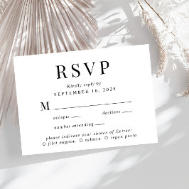 Elegantes Menü Auswahl RSVP-Karte Hochzeit RSVP Karte