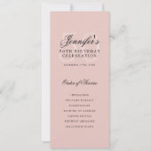 Elegantes Menü "Blush Pink" des 50. Programms+Viel Einladung (Vorderseite)