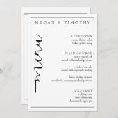 Elegantes Menü für Hochzeiten Einladung (Vorne/Hinten)