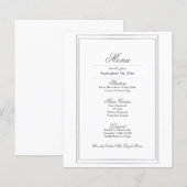 Elegantes Menü für Hochzeitsessen an der Silver Bo (Vorne/Hinten)