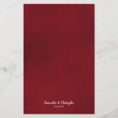 Elegantes Menü für Rote Rosen (Rückseite)