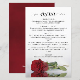 Elegantes Menü für Rote Rosen