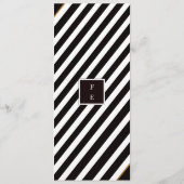 Elegantes Menü für Schwarz-weiße und goldene Strei Menükarte (Rückseite)