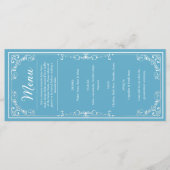 Elegantes Menü - Light Blue Butterfly Quinceñera Menükarte (Vorderseite)