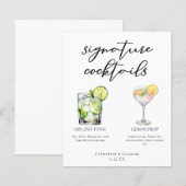 Elegantes Menü mit Cocktails für Hochzeiten (Vorne/Hinten)