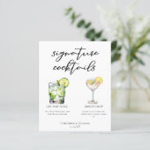 Elegantes Menü mit Cocktails für Hochzeiten (Stehend Vorderseite)