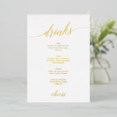 Elegantes Menü mit Goldfolie Calligraphy Wedding D Folieneinladung (Stehend vorne)