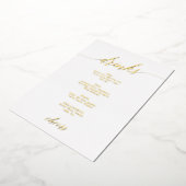 Elegantes Menü mit Goldfolie Calligraphy Wedding D Folieneinladung (Gedreht)