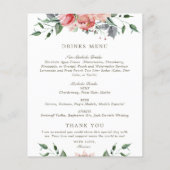 Elegantes Menü mit rosafarbenen Quinceanera Food D (Rückseite)