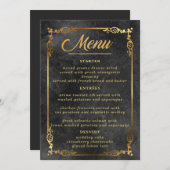 Elegantes Menü mit Tischkarten für Hochzeiten Menükarte (Vorne/Hinten)