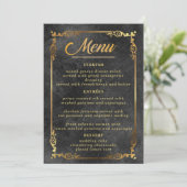 Elegantes Menü mit Tischkarten für Hochzeiten Menükarte (Stehend Vorderseite)