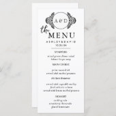 Elegantes Menü mit Tischkarten für Hochzeiten Menükarte (Vorne/Hinten)