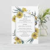 Elegantes Menü mit Tischkarten für Hochzeiten Menükarte (Stehend Vorderseite)