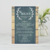 Elegantes Menü mit Tischkarten für Hochzeiten Menükarte (Stehend Vorderseite)