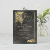 Elegantes Menü mit Tischkarten für Hochzeiten Menükarte (Stehend Vorderseite)